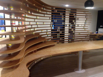 Space Divider Wall, For The Record, Denver CO, 2015 (Designed by Neo Era Inc. http://neoera-archdesign.com/)