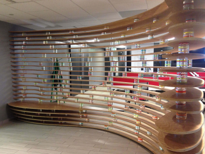 Space Divider Wall, For The Record, Denver CO, 2015 (Designed by Neo Era Inc. http://neoera-archdesign.com/)