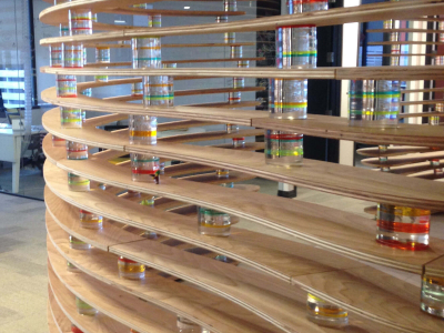 Space Divider Wall, For The Record, Denver CO, 2015 (Designed by Neo Era Inc. http://neoera-archdesign.com/)