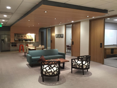Ceiling Condition with Floating Counter & Door Pulls, Nexus, Denver CO, 2016 (Designed by Neo Era Inc. http://neoera-archdesign.com/)