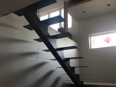 Single Stringer Stair, Boulder CO, 2018 (Working for Morgan Briskey, Elemental Design, http://briskey.com/)