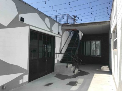 Custom Bi-folding Door and Stairs with Sculptural Guardrail, Space Annex Gallery, Denver, 2019