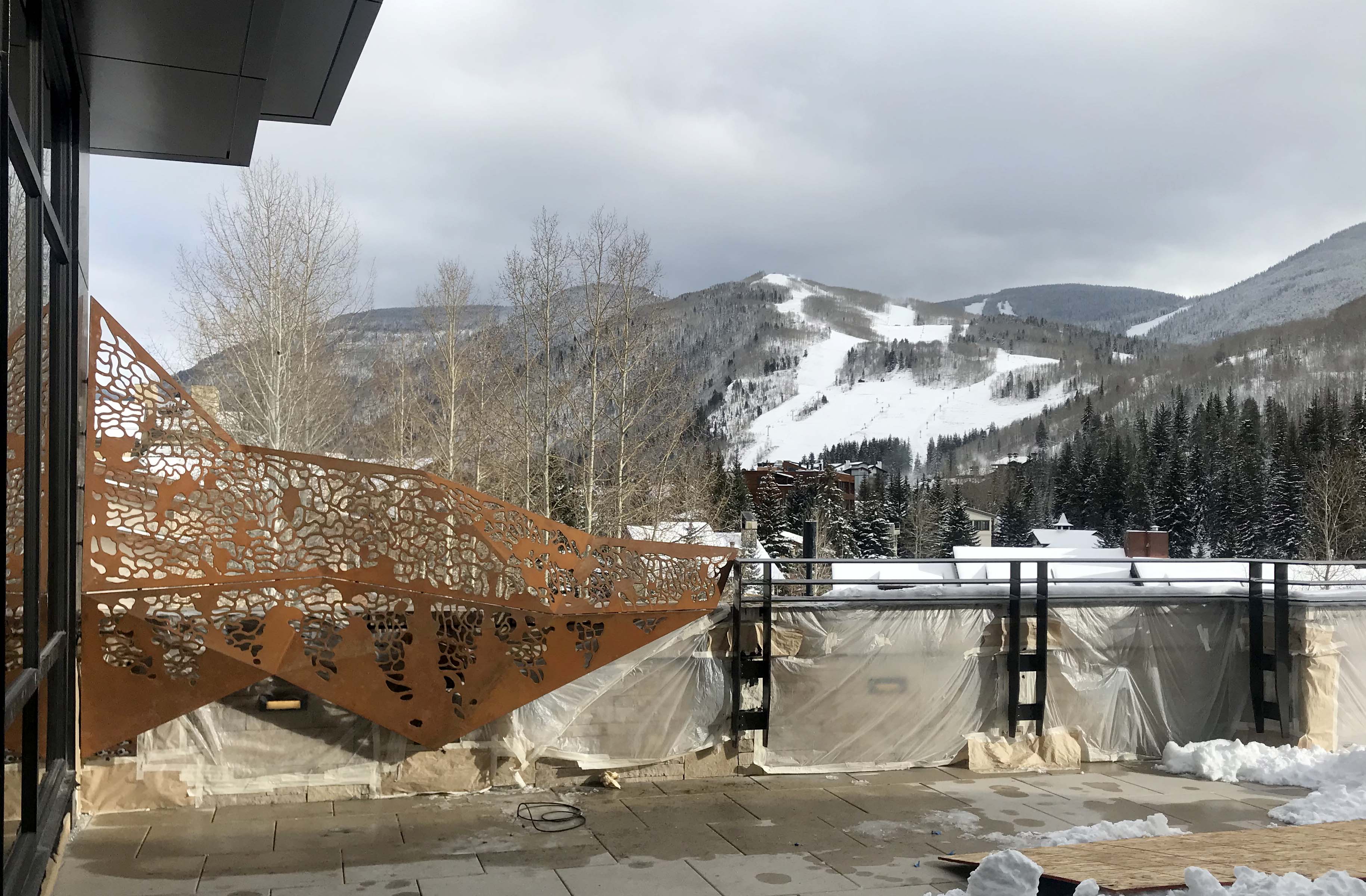 "Infinite Pattern Mountain Panel", Cor-ten Steel, 12'x8'x2', Vail, CO 2020