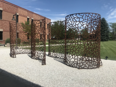 "Infinite Esses", Steel, 22'x9'x'12', Northwest College, Powell, WY 2018
