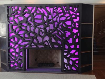 Residential Fire Place 2, Light and Steel, 12'x8'x3', Bloomfield Hills MI, 2014