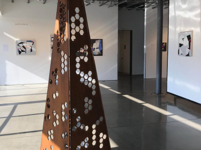 "Honeycomb Monolith", Steel, 24"x24"x96", Space Gallery, Denver, CO 2018