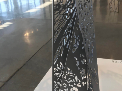 "Canopy Pattern Mini-monolith", Steel, 18"x18"x48", Space Gallery, Denver, CO 2018