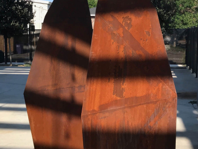 "Facet Gate", Cor-ten Steel, 30"x95"x95", Space Gallery, Denver, CO 2018