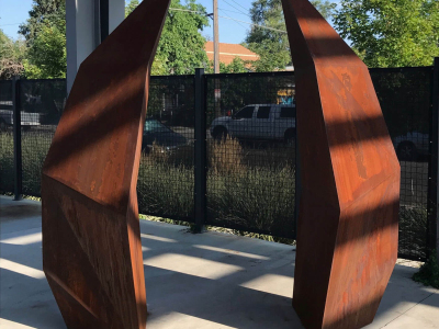 "Facet Gate", Cor-ten Steel, 30"x95"x95", Space Gallery, Denver, CO 2018