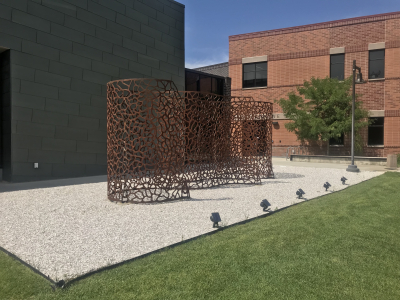 "Infinite Esses", Steel, 22'x9'x'12', Northwest College, Powell, WY 2018