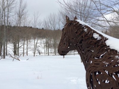 No Name, Steel, 9'x11'x30", Private Collection, Wilmington VT, 2009