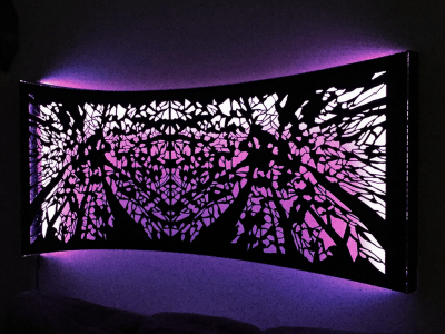 Mirror Panel, Light, Resin, and Steel, 80"x36"x10", Denver CO, 2014