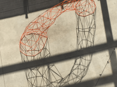 Orange Arch, Powder Coated Steel, 10'x5'x3', Denver CO, 2016