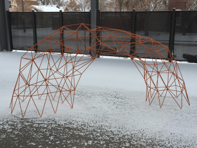 Orange Arch, Powder Coated Steel, 10'x5'x3', Denver CO, 2016