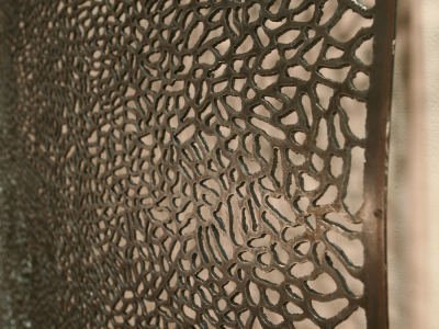 Infinite Pattern Panel Number One, Steel and Ink, 4'x8'x6", Private Collection, Bloomfield Hills MI, 2013