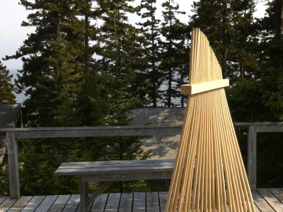 Twist & Shout, White Oak, 70"x36"x36", Haystack ME, 2011