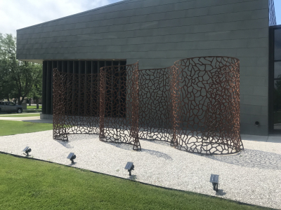 "Infinite Esses", Steel, 22'x9'x'12', Northwest College, Powell, WY 2018